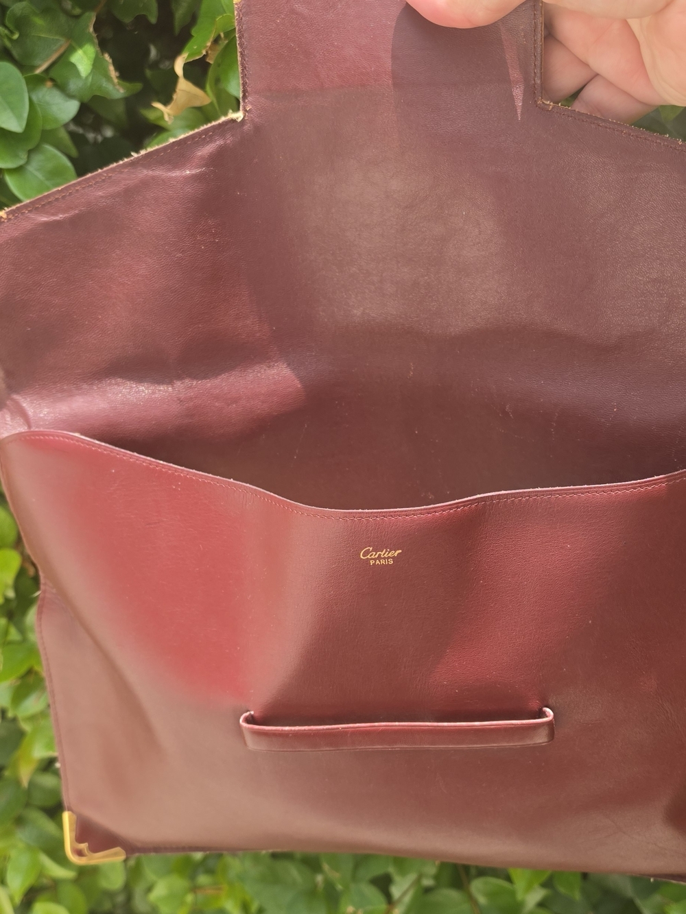 Cartier Vintage Burgundy Leather Clutch - Picture 7 of 9